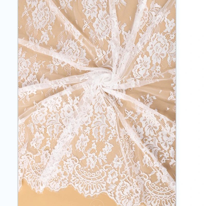 

New Soft Black and White High-end Custom Eyelash Embroidery Lace, Is A Fabric Accessory for Wedding Dresses, Dresses, Clothes