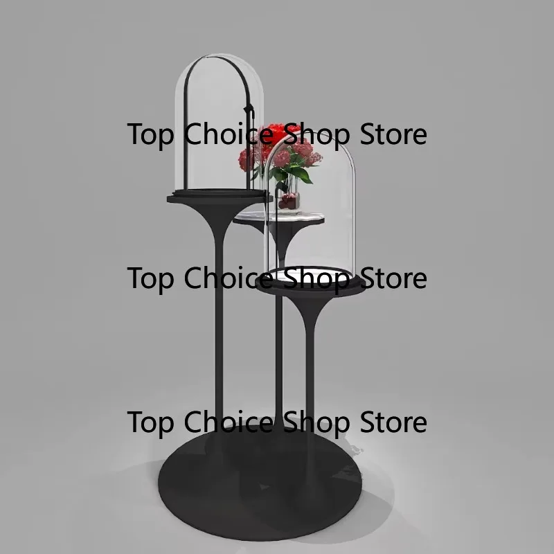 Po-rtable Jewelry Exhibition Port-able Rotary Jewelry Store Display Neck Display Case with Light Emitting Diode Spotlight