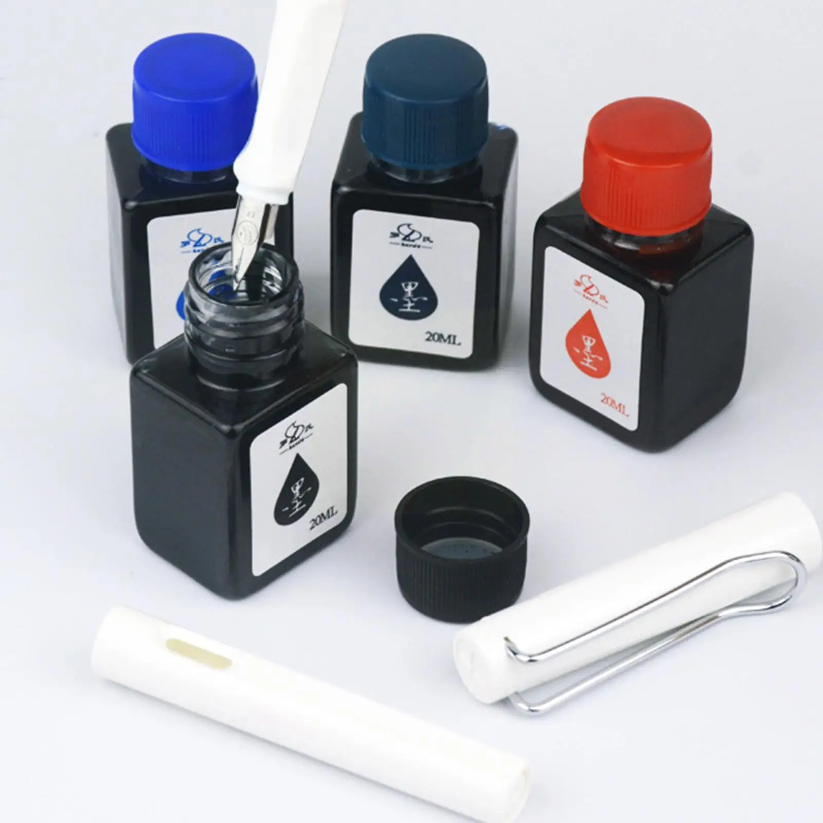 20ml Fountain Pen Ink Dip Pen Ink Bottle Blue Ink Refilling Inks Stationery Calligraphy Art Ink Writing Sac Students Availa O7d0