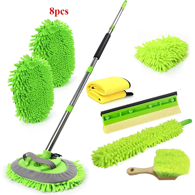 

11 Pieces Car Wash Mop Brush Soft Bristle Brush Set, Car Wash Gloves, Sponge Cleaning Tools, Complete Set Of Car Beauty Products