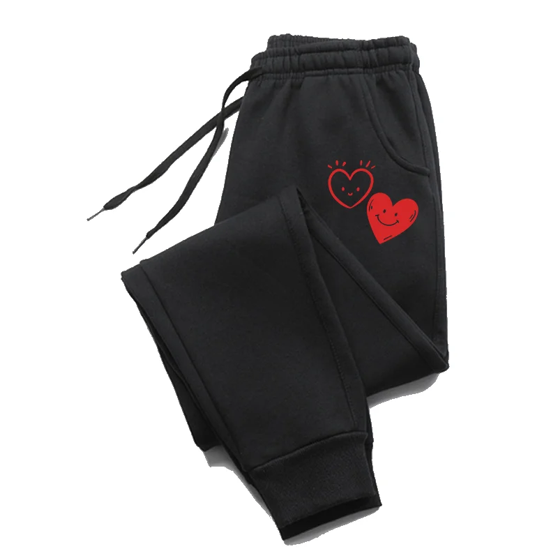 Mens Womens Sweatpants Trending Cute Heart Print Jogging Pants Joggers Women Casual Pants Loose Soft and Comfortable Sweat Pants