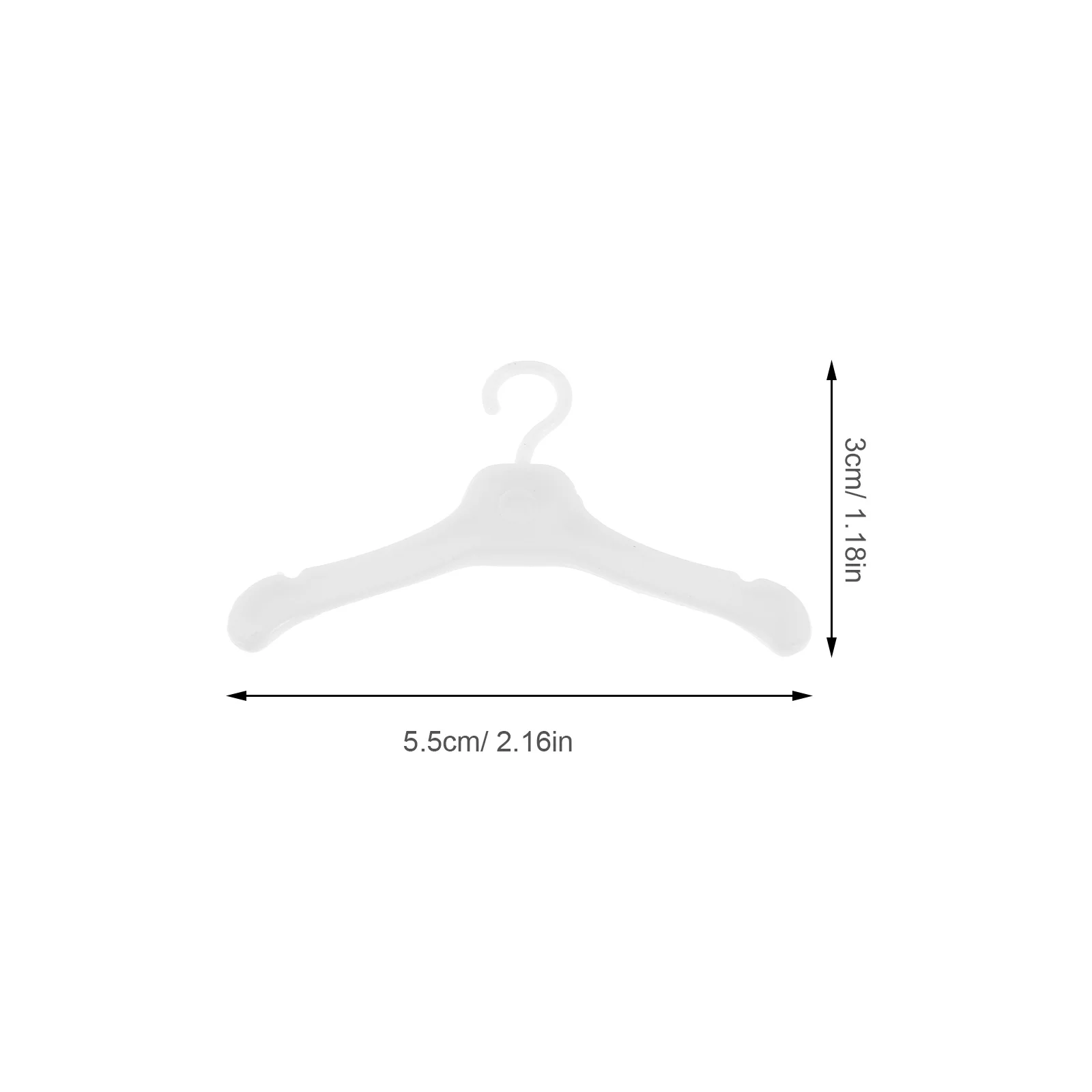 50 szt. Miniaturowe plastikowe wieszaki na ubrania, organizer do szafy dla ubranek dla lalek, stojak do ekspozycji i przechowywania, plastikowe wieszaki
