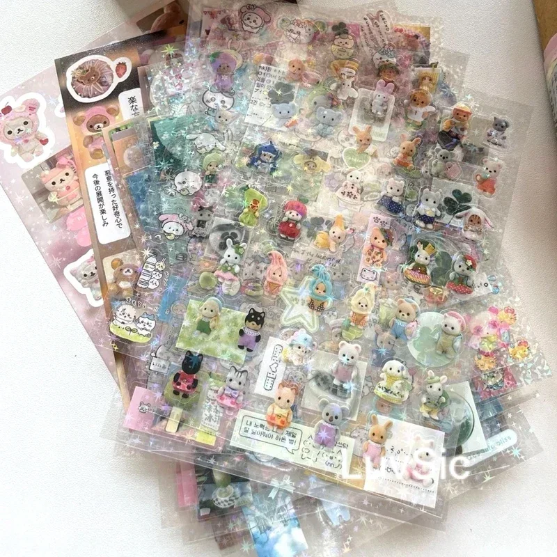 10pcs Set Y2K Random likable Glitter Laser Sticker for Phone Camera Luggage Journal Sticker Kawaii Decoration Sticker Gift