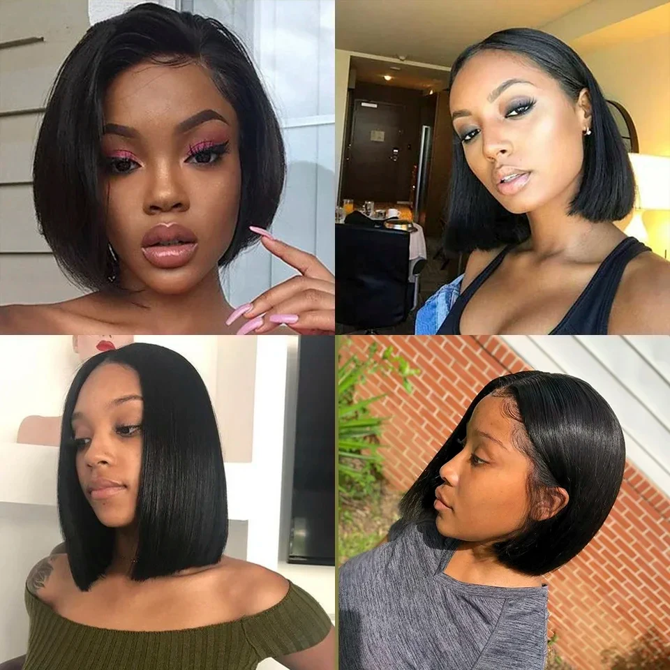 Bone Straight Bob Wig 13x4 Lace Front Human Hair Wigs for Women Natural Color 4x4 Lace Closure Wig Short Bob Wig Human Hair Wigs image 5