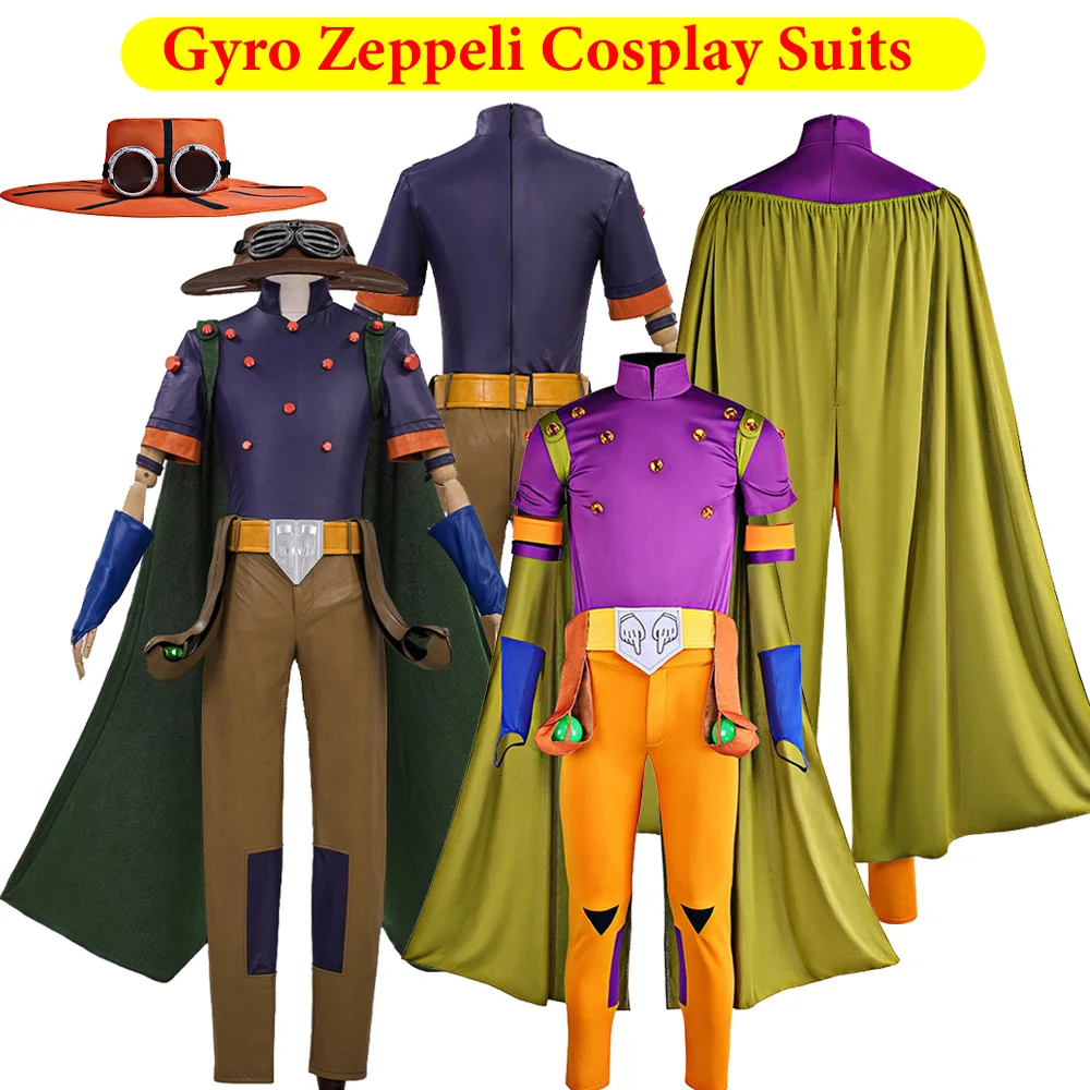 

Костюм для косплея Гироскопа Зеппели: Фуражка, очки, футболка, брюки, плащ, пояс, комплект для мужчин, наряд для Хэллоуина и карнавала