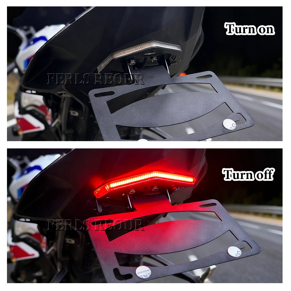 License Plate Frame Motorcycle LED Tail Light Tidy Kit for BMW S1000RR 2019-2025 Direct Fit License Plate Bracket