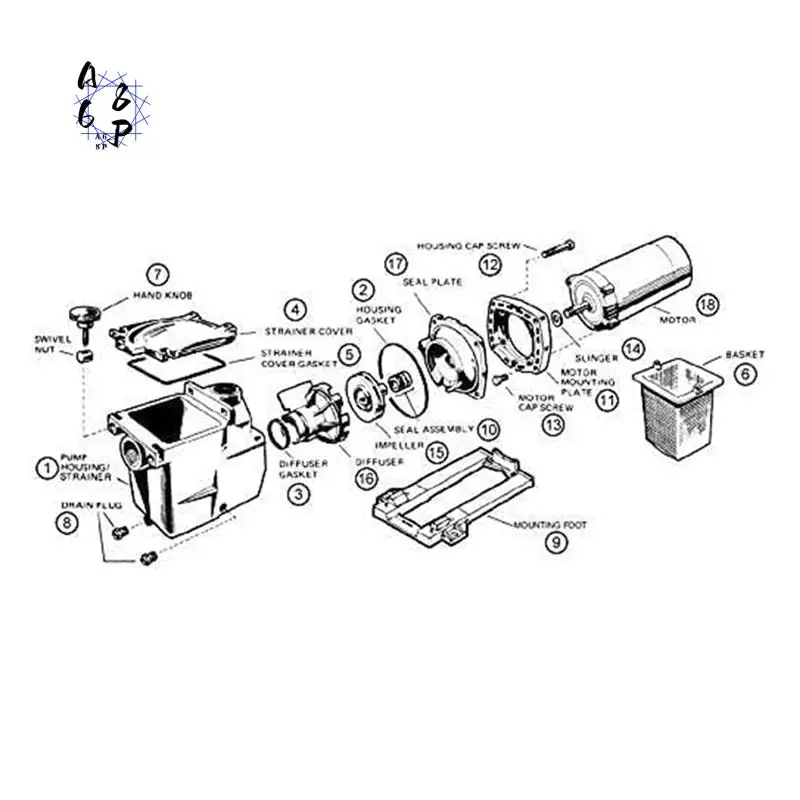 

A68P-Сменная прокладка для насоса Hayward SPX1600TRA SP1600Z2 PS-201 SPX1600R SPX1600S