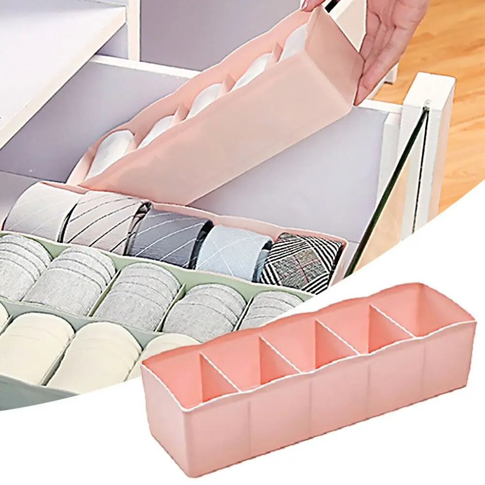 Useful PP Sundries Storage Box Five Grid Stackable Drawer Divider Box Storage Container Household Underwear Socks Organizer