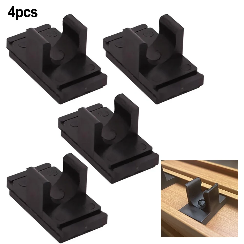 4pcs Camping Travel Cart Buckle For Egg Roll Table Camping Wagon Card Buckle Attachments Trolley Desktop Buckle Slide Clamps
