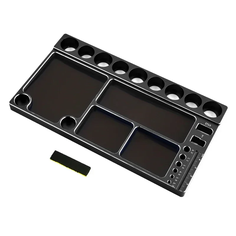 

Alloy Tool Storage Plate for 1/8 1/10 1/12 Model Climbing Repair Accessories Car Maintenance Box Screw Tray