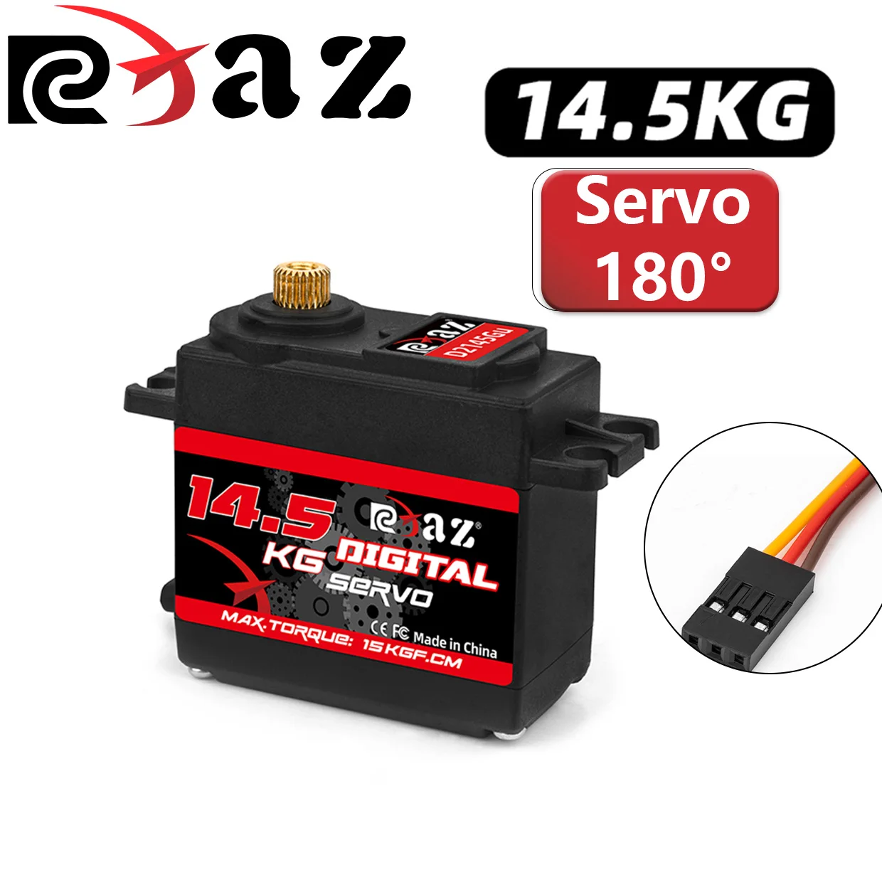 

RCXAZ 14.5KG Digital High Speed Servo Servo Motor Control 180° Metal Gear Servo for Smart Car Robot Boat RC Helicopter