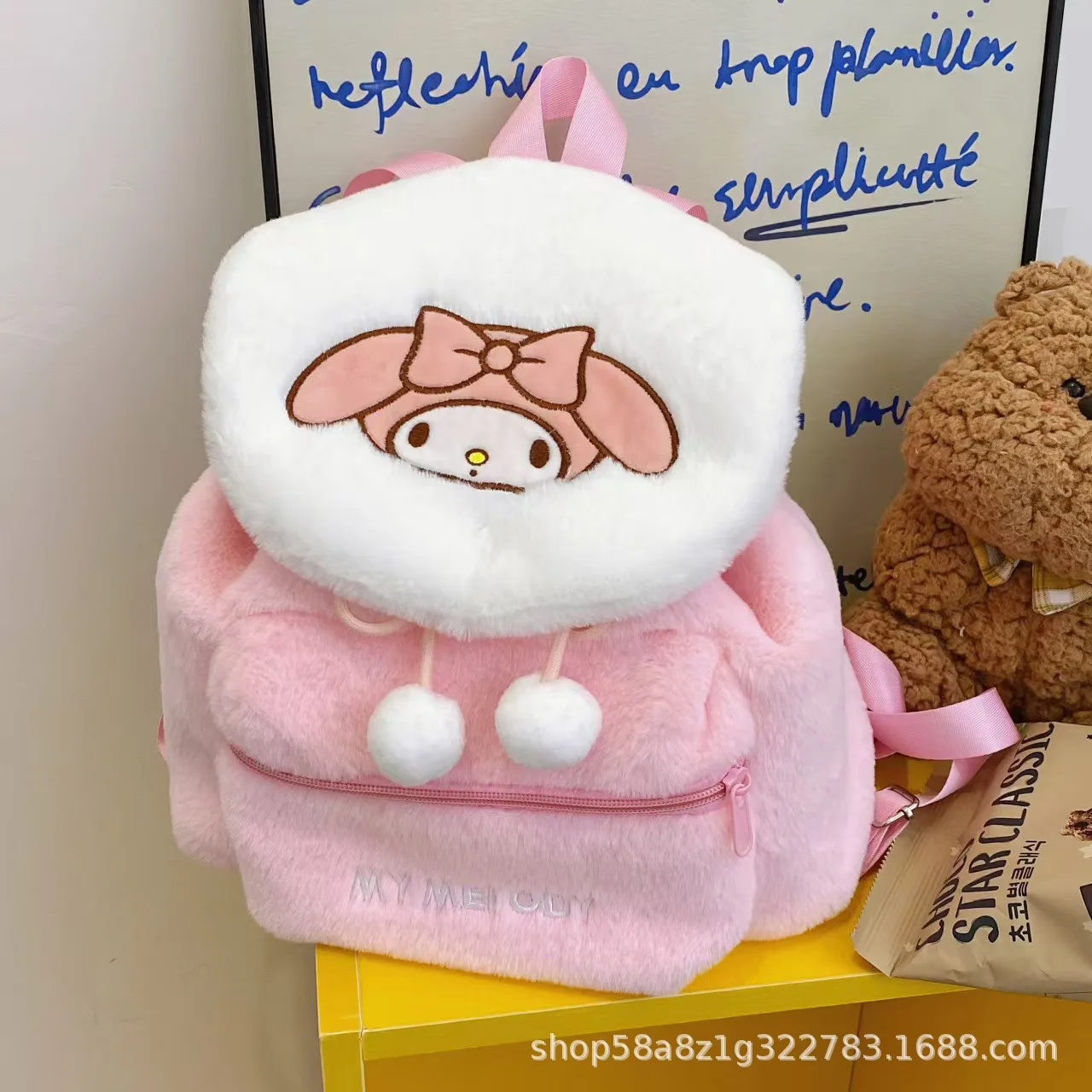 

Kuromi Girl Cartoon Portable Storage Bag Sanrio Children Anime White Black Popular Kawaii Plush Cute Handbag Coin Wallet Bag