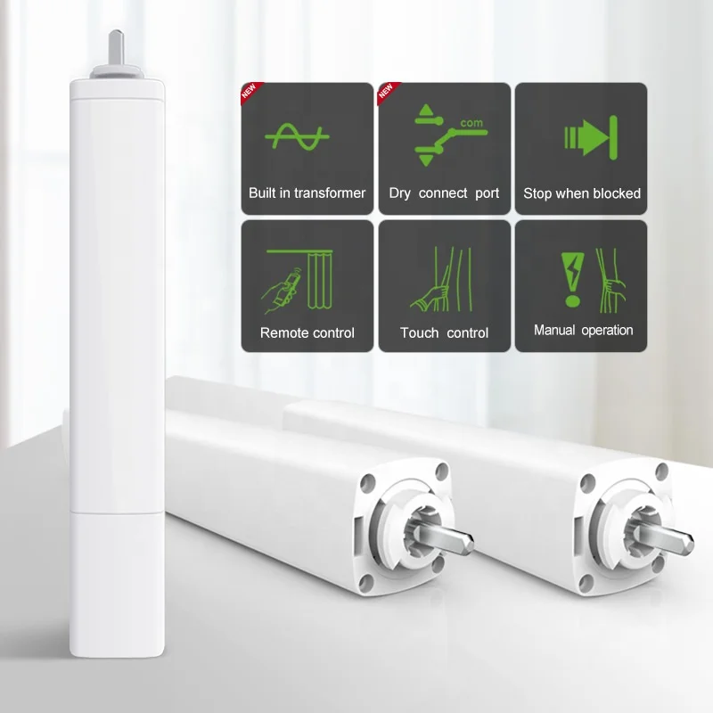 ZSTARR تطبيق التحكم عن بعد الكهربائي للنوافذ الذكية المزخرفة بقضبان ستائر واحدة وإكسسوارات أقطاب مع غطاء حديث نهائي