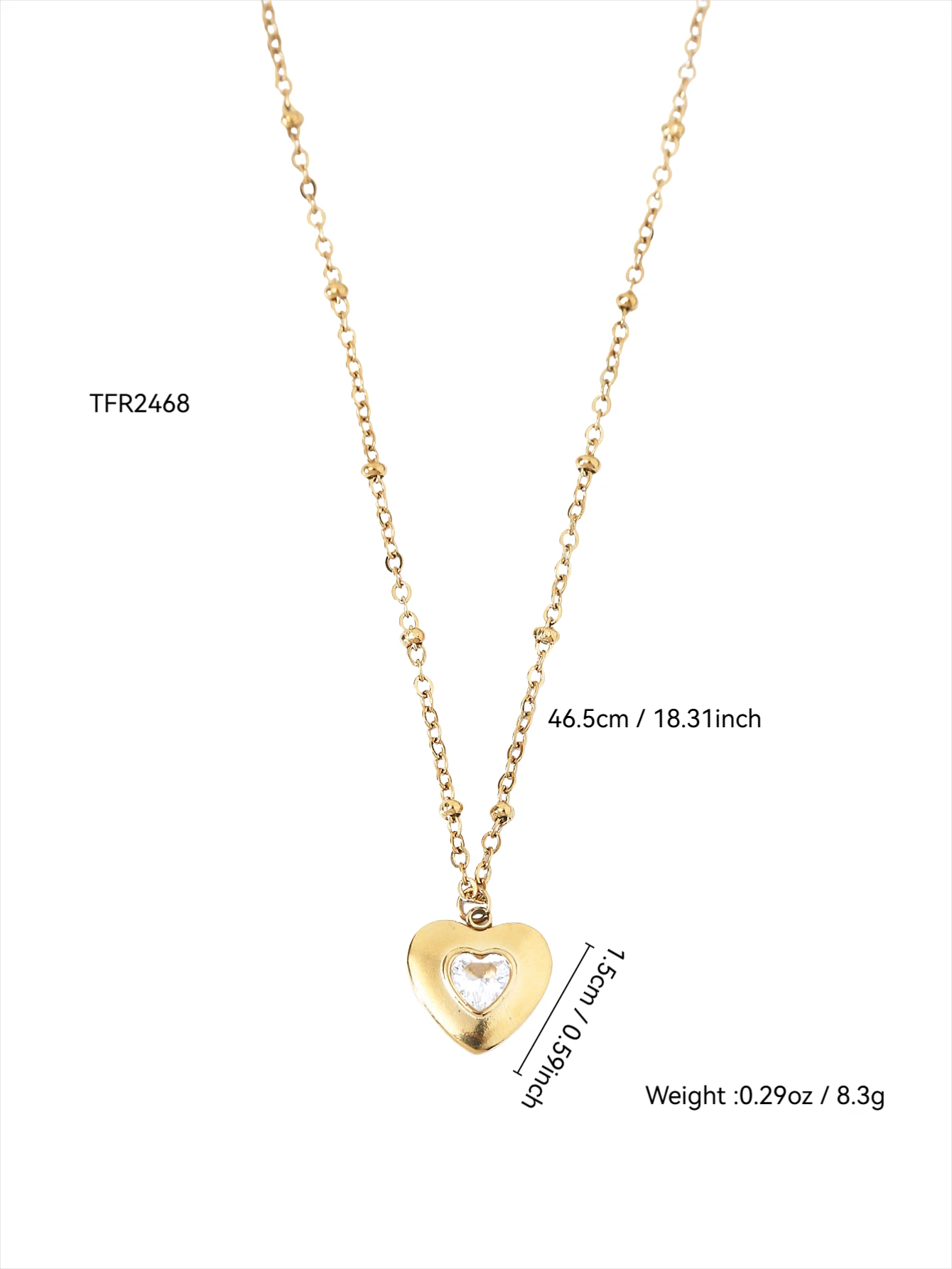 Tempérament exquis rétro doux romantique en acier inoxydable plaqué or 18 carats amour Zircon amour pendentif clavicule chaîne femme