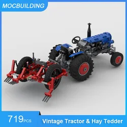 MOC Building Blocks Vintage Tractor with Mowbar & Hay Tedder Model DIY Assemble Bricks Creative Collect Toys Xmas Gifts 524PCS