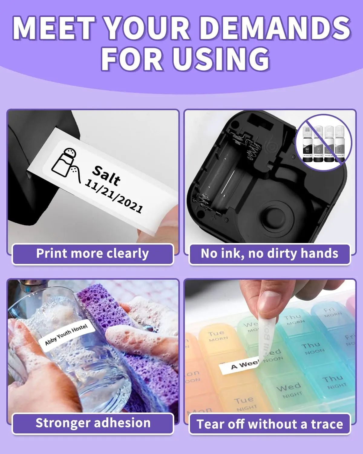 Phomemo Q30 Label Maker Machine Inkless Thermal Label Printer Bluetooth Portable Handheld Mini Labeler for School Home Office