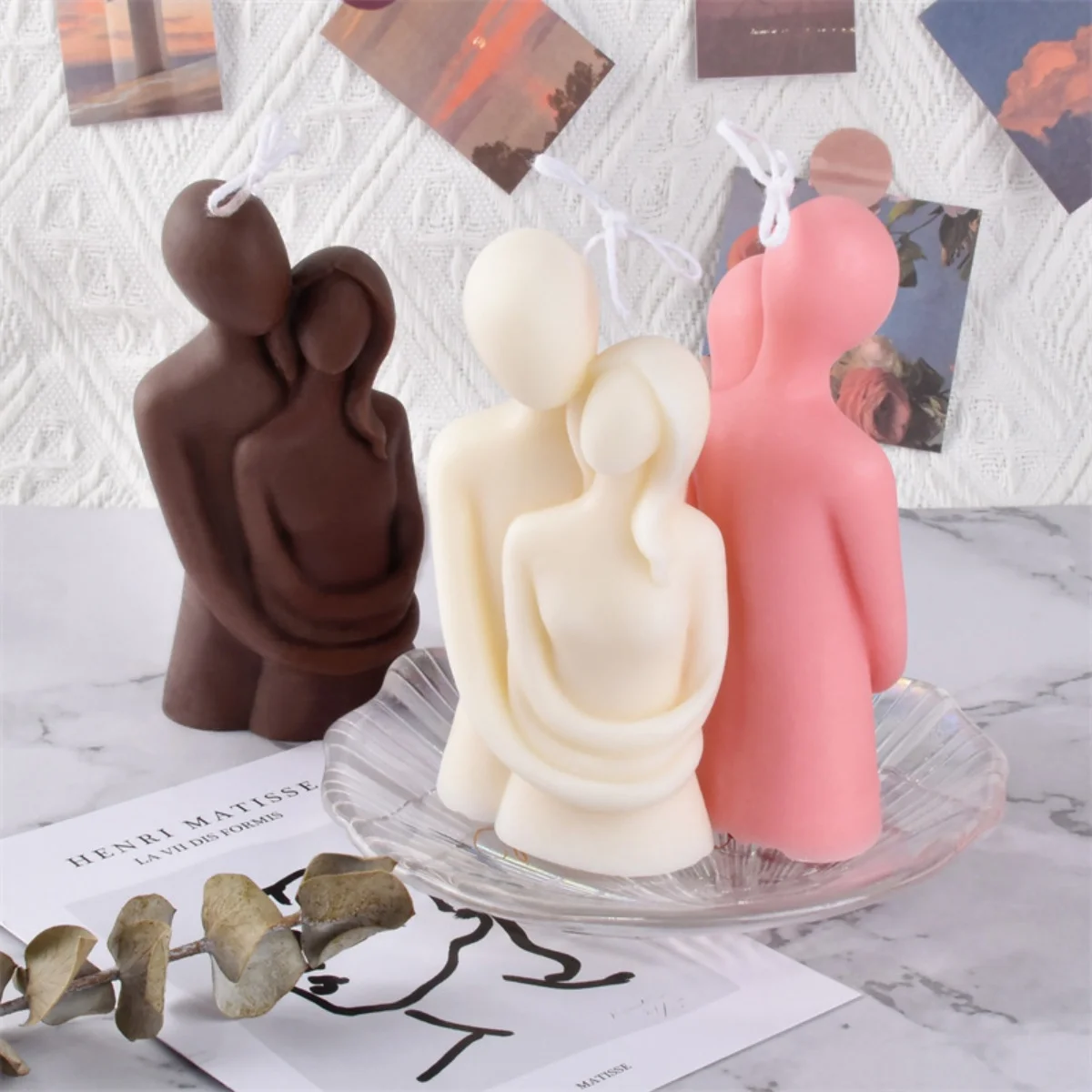 3D Embracing Men Women Scented Candle Simple Couple Lover Body Soy Wax Aroma Candle Home Wedding Supplies Unique Festive Gifts view 3