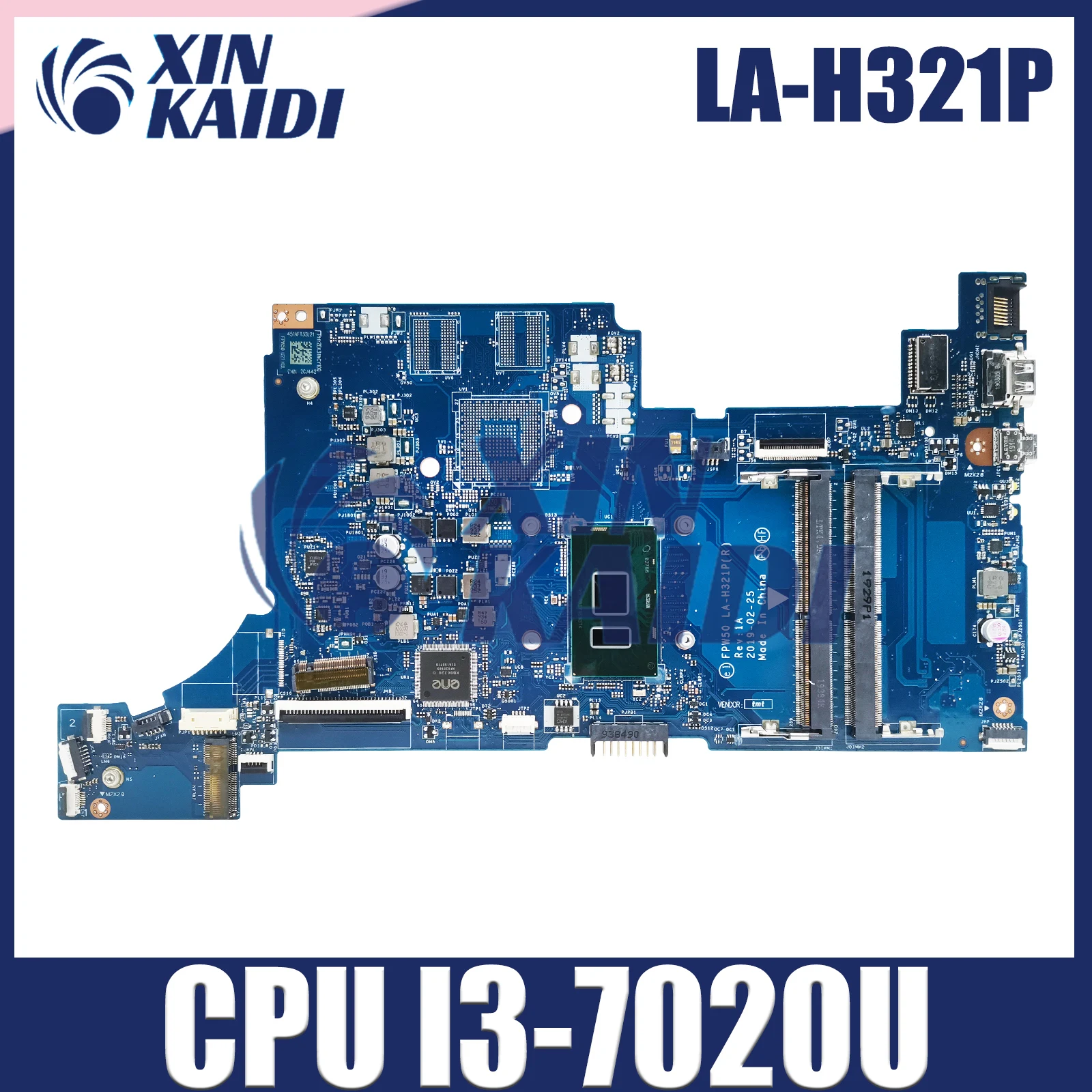 

FPW50 LA-H321P Notebook Mainboard For HP 15-DW 15S-DU 15S-DR Laptop Motherboard L51984-001 L51984-601 With i3-7020U CPU DDR4