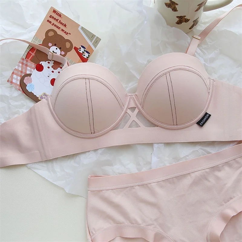 

Mesh Black Bras and Panty for Women Push Up Sexy Lingerie Set Seamless Bralette Mujer Non Wire Bra Underwear Lenceria Para Damas