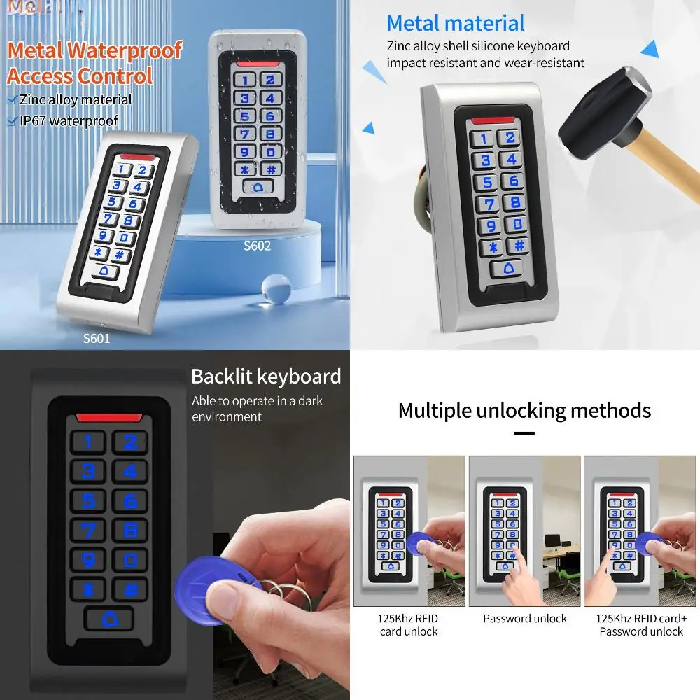 

High-quality Advanced Zinc Metal RFID Access Control Keypad Digital Door Lock Opener for S601/S602 with 125K EM Card Reader, sup