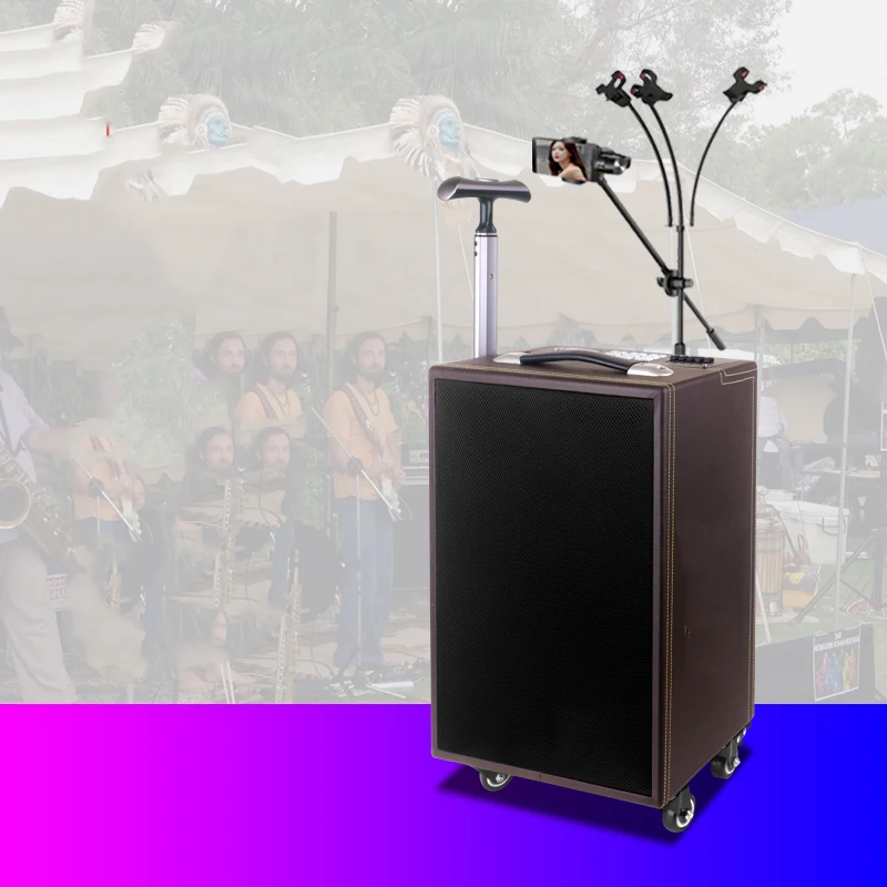 Outdoor Drawbar Speakers Portable LoudSpeaker Bluetooth Subwoofer Audio Music Sound Equipment Amplifiers Speaker Player Active