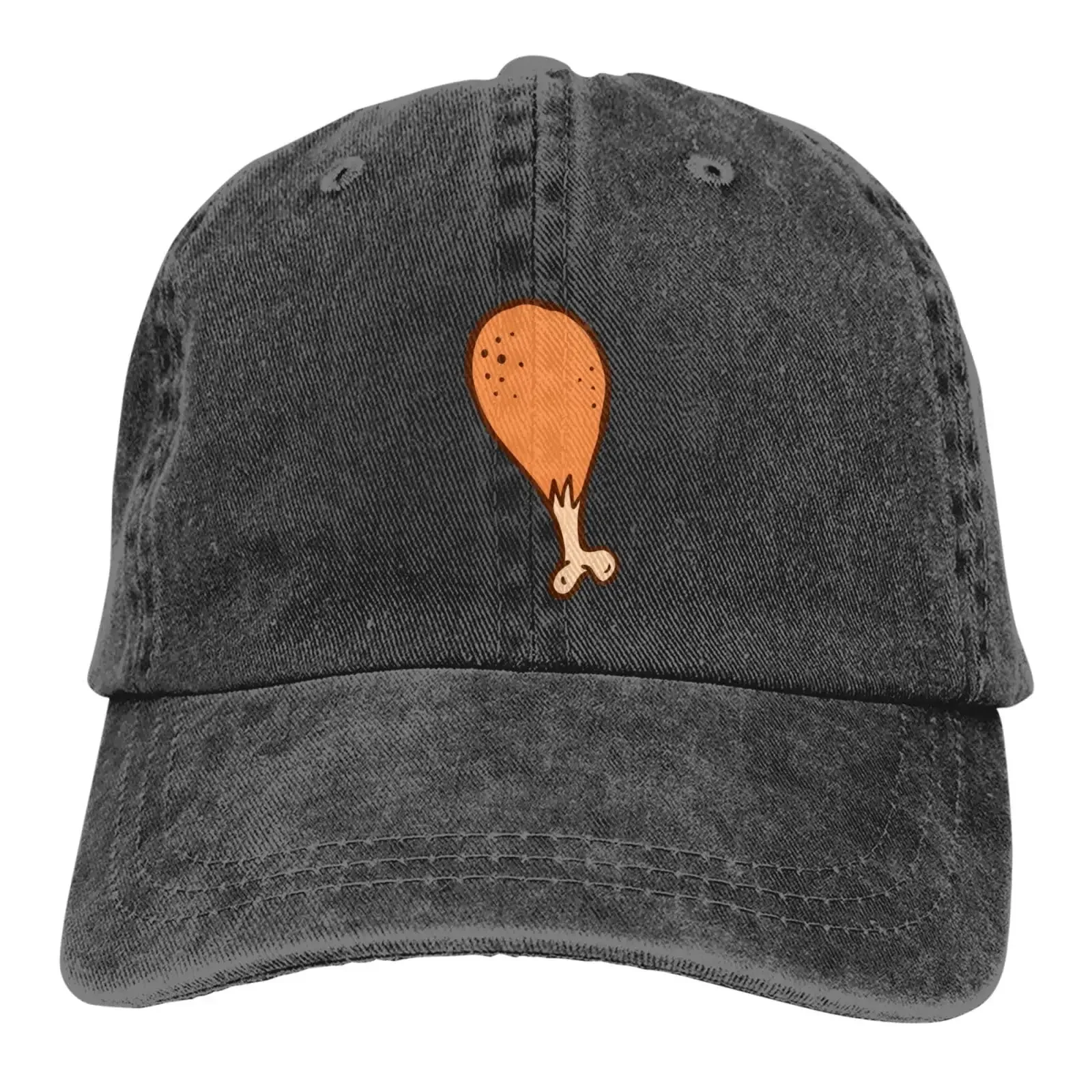 Food Chicken Leg Baseball Cap for Men Women Denim Hat Washed Cotton Fashion Cap Unisex Adjustable Sports Outdoor Streetwear