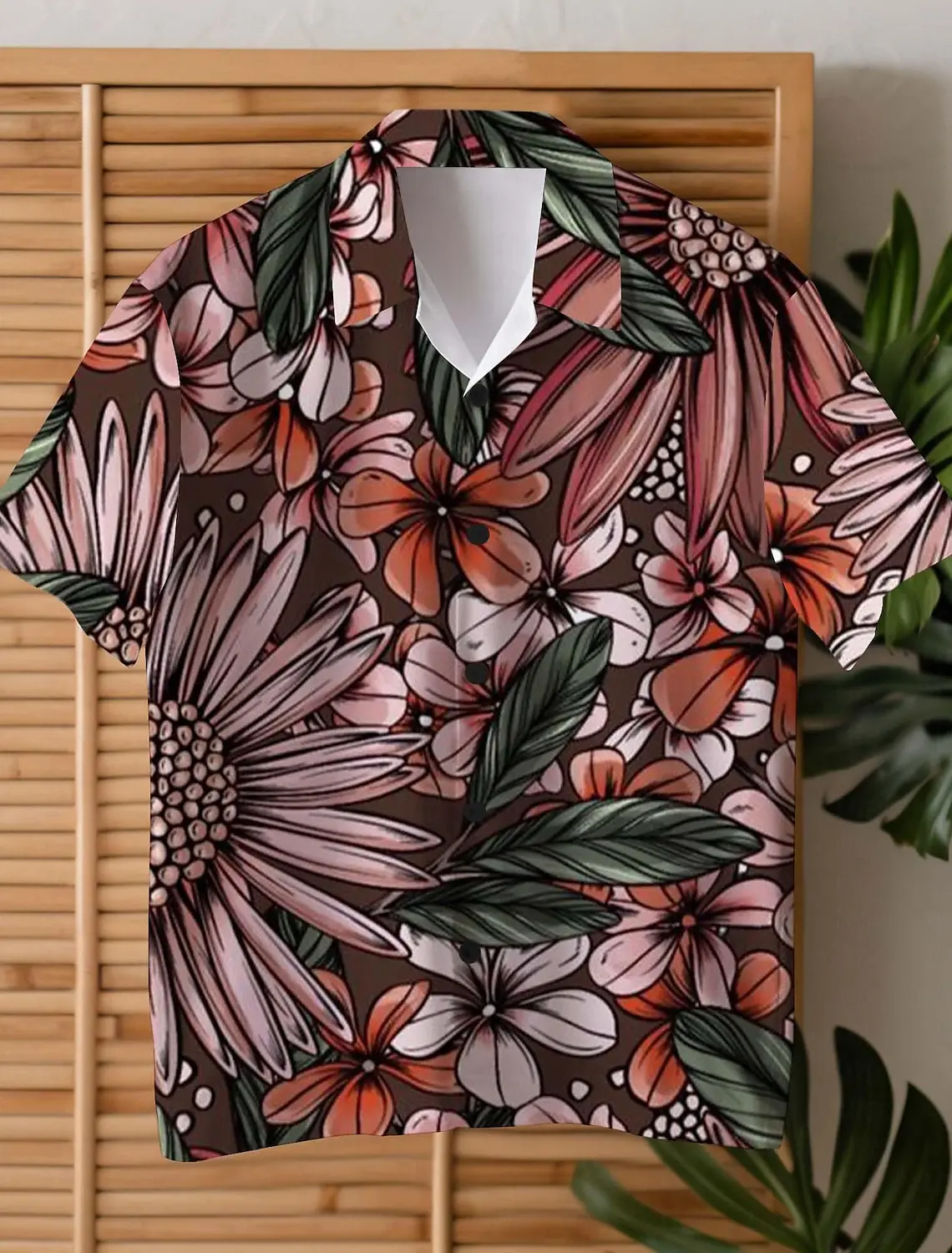 Floral Hawaiian Shirts Men's Shirt Daily Wear Going out Weekend Summer Cuban Collar Short Sleeves 4-Way Stretch Fabric Shirt