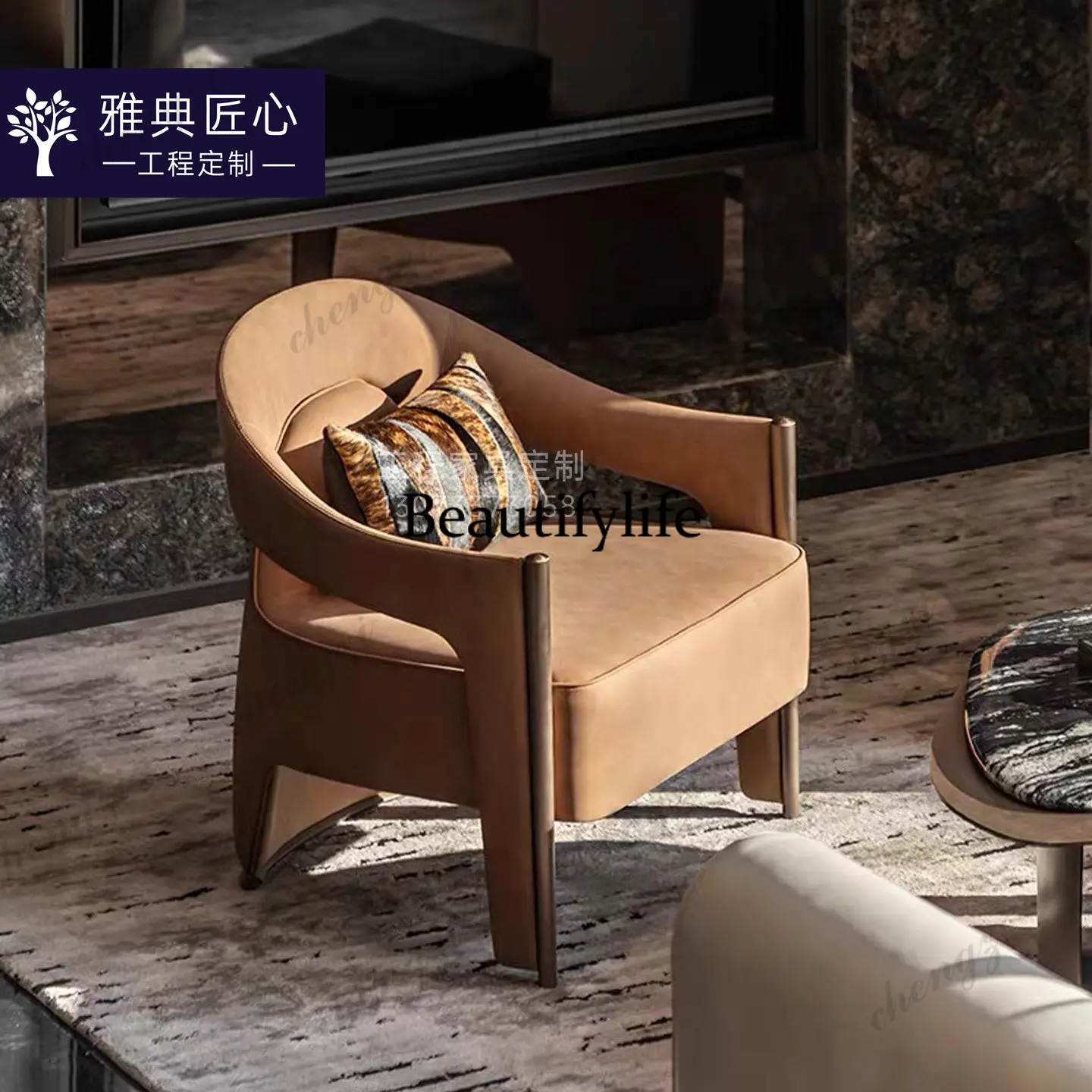 Light luxury sales office Reception area Leisure chair Hotel lobby Club rest area Sofa chair Model room Single sofa