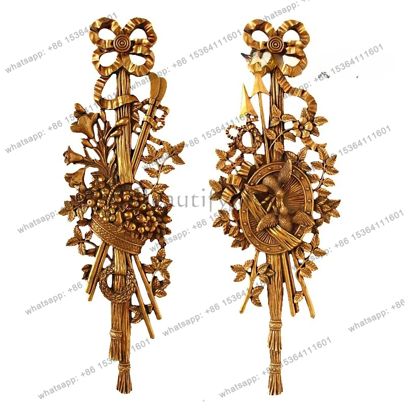 Oujing Home Furnishing French Baroque Wall Pendant Living Room Entrance Corridor Wall Hanging Carved Wall Ornament