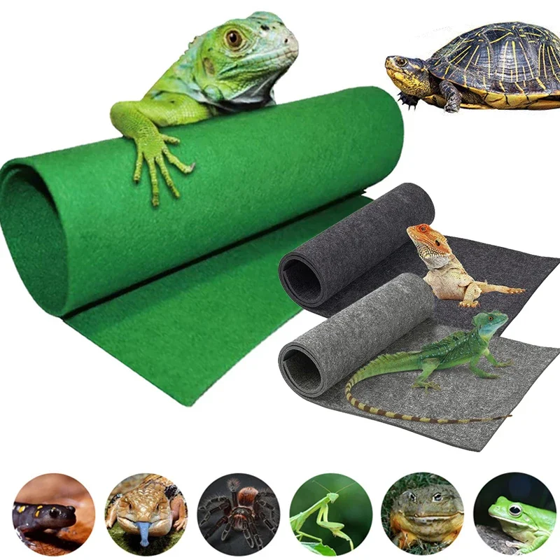 

Lizard Reptile Carpet Pet Turtle Snake Horned Frog Bearded Dragon Fish Tank Soft Mat Liner Water-absorbing Moisturizing Carpet