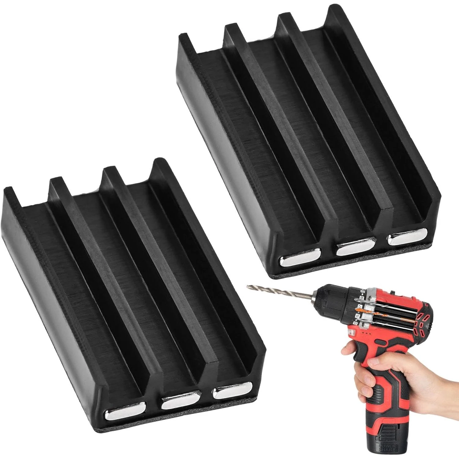 

Кобура для магнитных бит, 2 шт., крепление для сверла, с 2 дополнительными наклейками, вмещает биты по бокам сверла для работников своими руками