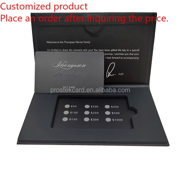 

Customized query Hot Sale High-end Plastic Gift Card Box Metal Business Premium Holder Membership Package Voucher Card