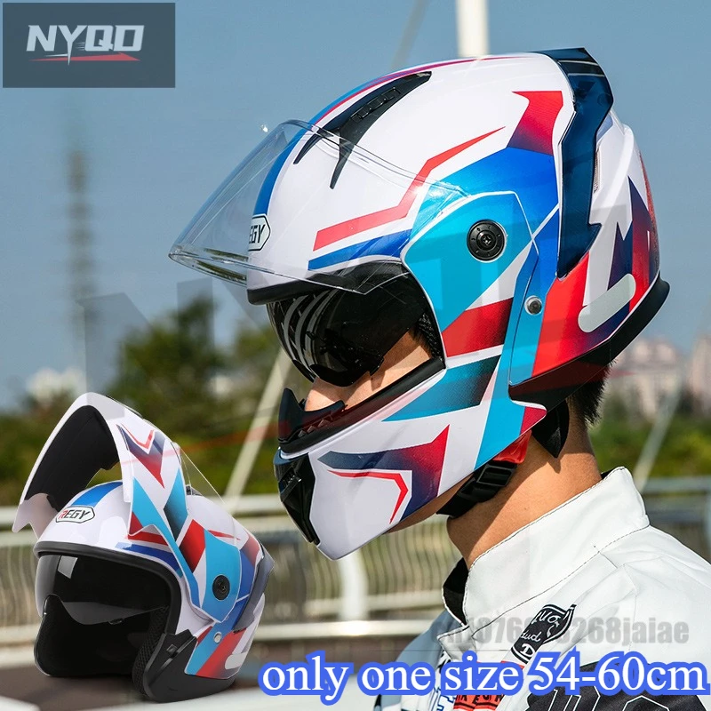 

Unisex Motorcycle Helmet Certification Double Lens Cross Section Helmet Safety Modular Flip Helm Helmet With Visor