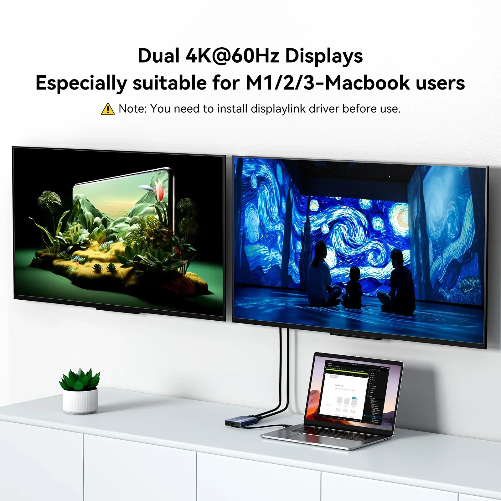 Acasis 6-IN-1 Displaylink ドッキングステーション USB C to HDMI