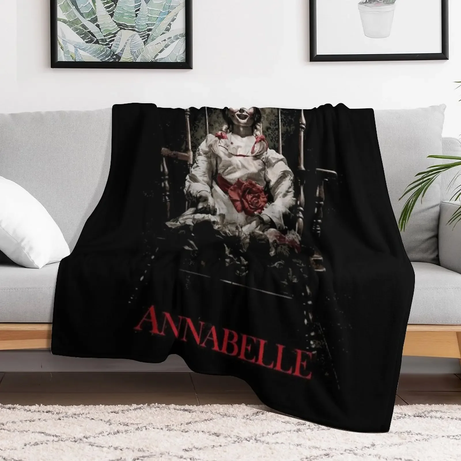 New A Girl Who Loves Demon Annabelle Creation The Haunted Doll Cool Gifts Throw Blanket Spring Fall Cozy Throw Blanket for Couch
