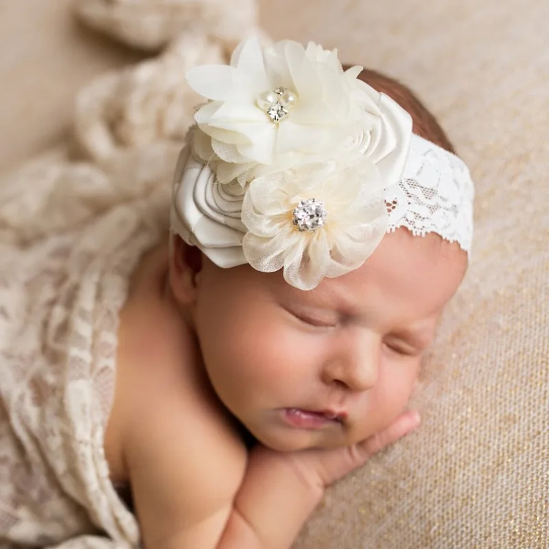 

Baptism Headband - Christening Hair Bow for Newborn Baby Girls & Infant Photo.baby accessories accesorios del cabello para niños