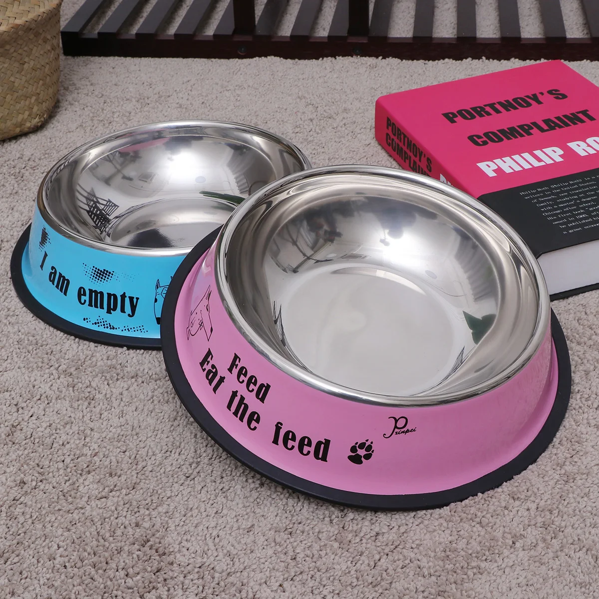 

AntiSlip Pet Bowl StainlessSteel Feeder Durable Bowls Cats Dogs Puppies Kittens NonSlip Food Utensils Pet Supplies