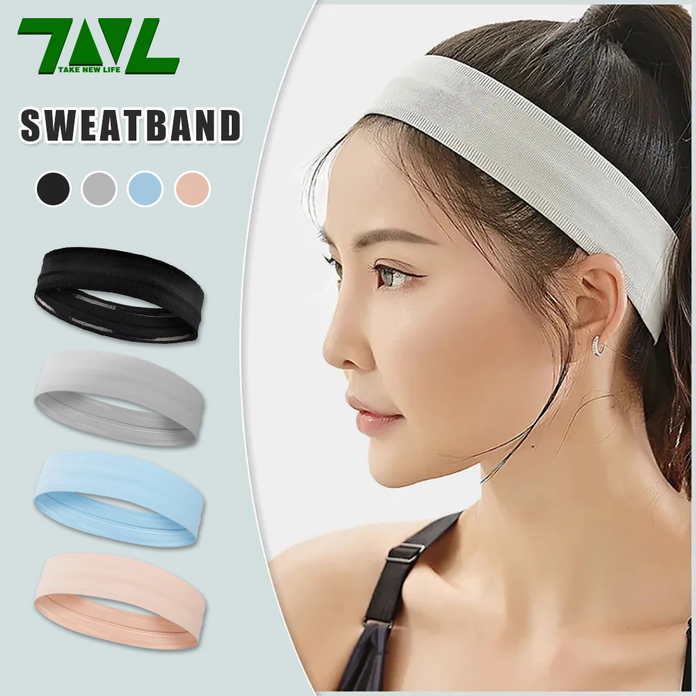 Sports Headbands for Women Men Fitness Yoga Workout Sweatband Non-Slip Moisture Wicking Running Cycling Aerobics Hairband【1PC】