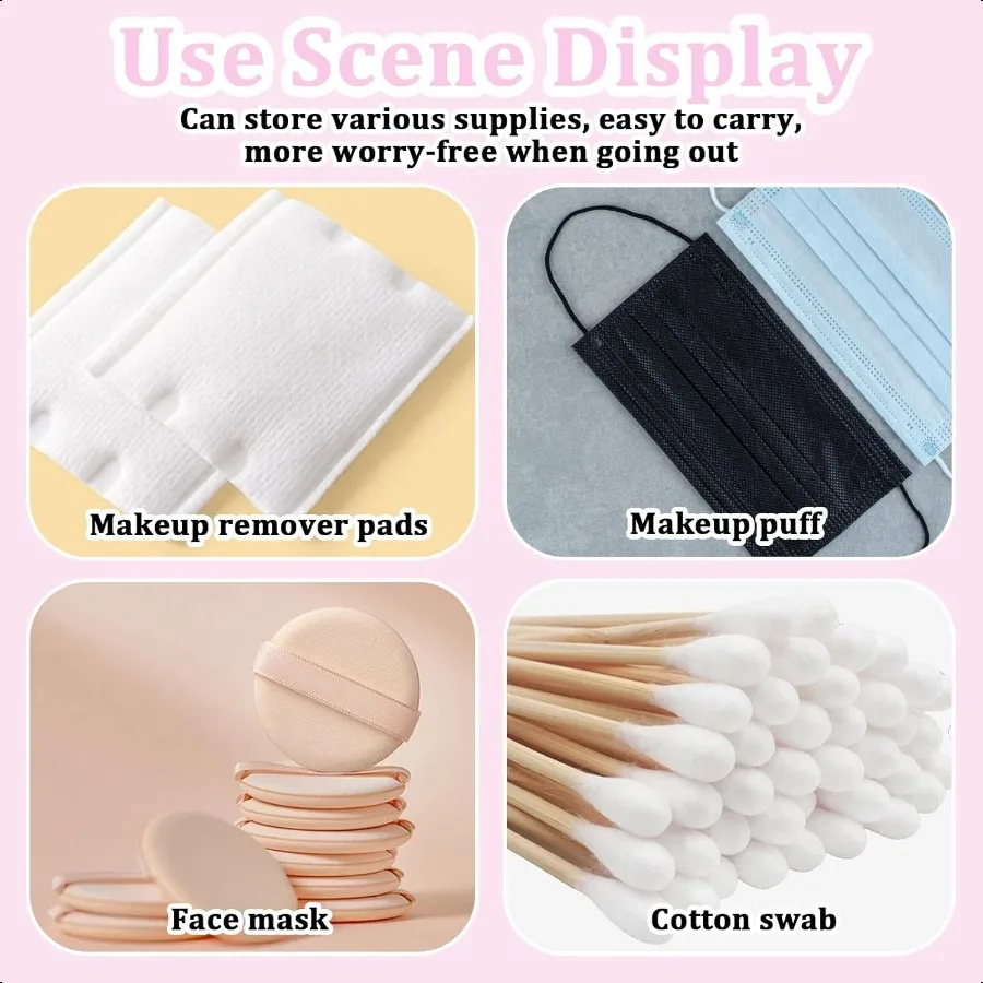 กล่องใส่ทิปสำหรับเดินทาง 3 ชิ้น กล่องใส่ทิปพกพาสำหรับเดินทาง ที่ใส่แผ่นสำลีขนาดพกพา กล่องใส่ทิปสำหรับเครื่องสำอาง กล่องใส่ฟองน้ำสำหรับเครื่องสำอาง