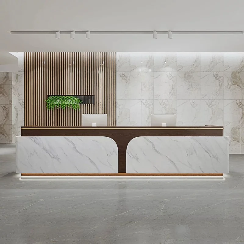 Beauty Luxury Reception Desks Modern Company Simple Aesthetic Reception Desks Unique Design Comptoire Accueil Trendy Furniture