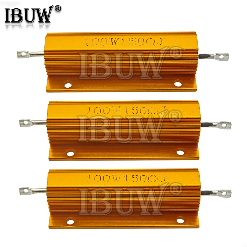 100W 0.01 ~ 100K Aluminum Power Metal Shell Case Wirewound Resistor 0.1 0.5 1 1.5 2 6 8 10 20 100 150 200 300 1K 10K ohm RX24