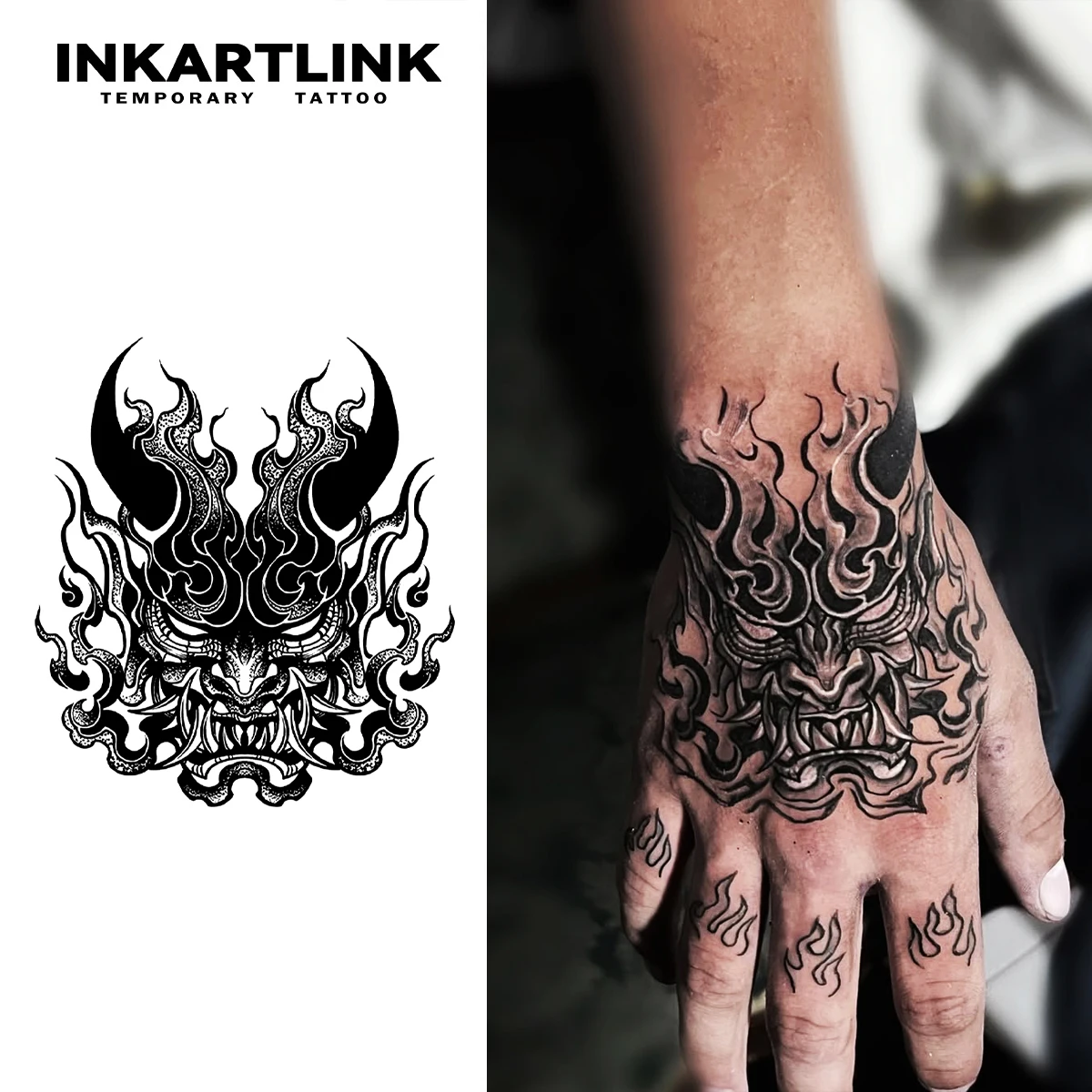 Demon Knife temporary tattoo sticker, waterproof magic tattoo, lasts to 15 days fake tattoo, semi permanent tattoo