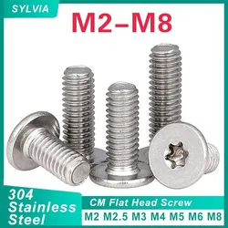 20/ 10/ 5pcs M2 M2.5 M3 M4 M5 M6 M8 CM Six-Lobe Torx Ultra Thin Super Low Flat Wafer Head Screw Bolt 304 Stainless Steel
