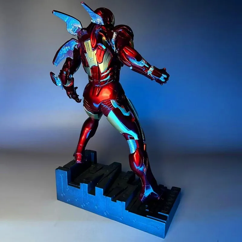 48 センチメートルアイアンマンフィギュア MK7 磁気接続光るアニメモデルハイエンド樹脂デスクトップ装飾装飾子供のおもちゃギフト