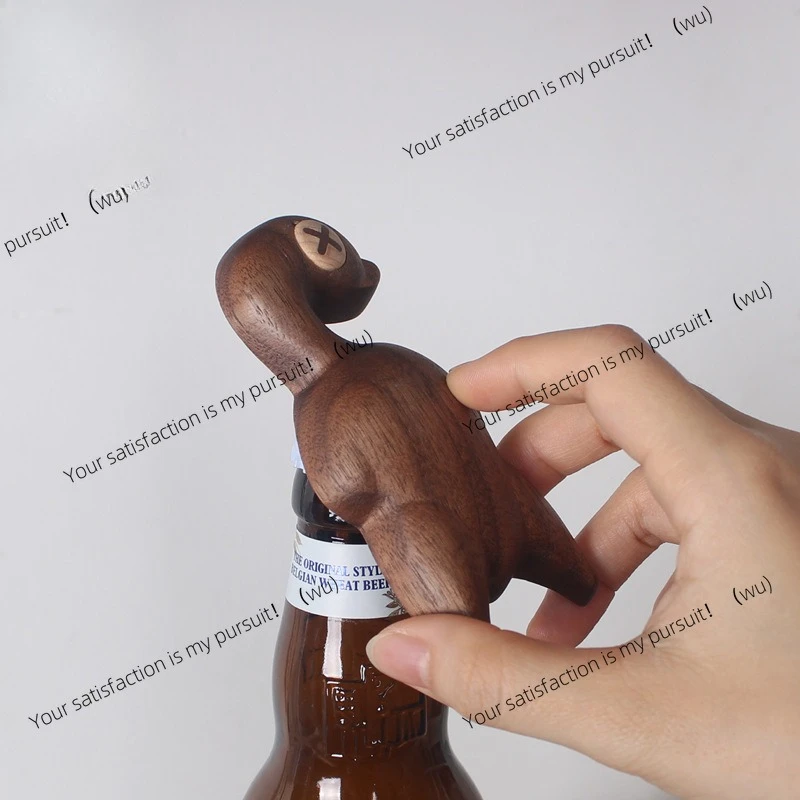 Creative gifts cute refrigerator magnet ornaments wooden crafts fun magnetic beer corkscrew
