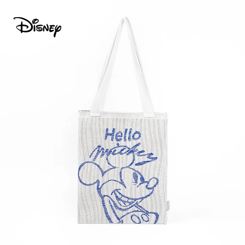 

Оригинальная сумка Disney Joint Genuine High-end Sense из тканого холста большой вместимости, модная, стильная, портативная, с открытым верхом, на плечо.
