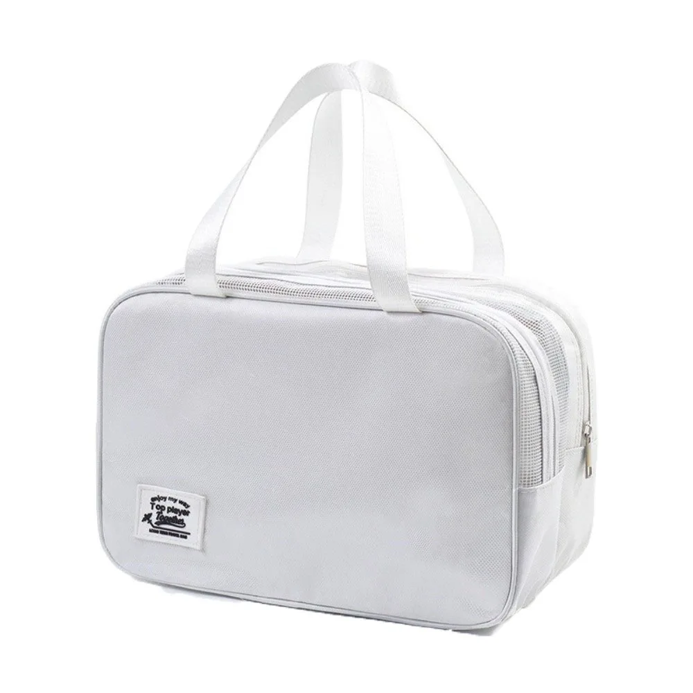 Solid Color Handheld Cosmetic Bag Large Capacity Oxford Cloth Pouches Bag Organizer Thickened Multi-layered Make Up Pouch Bag