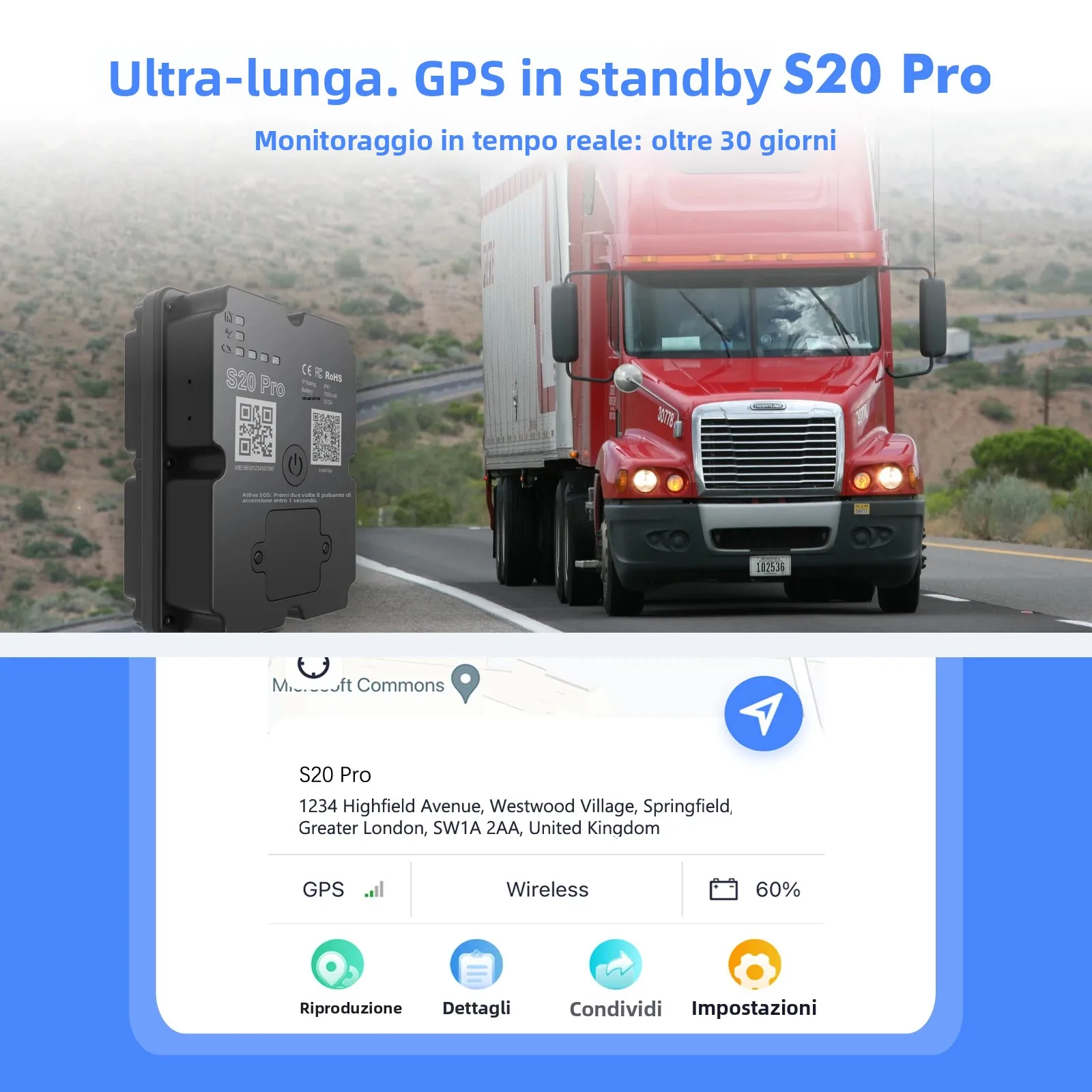 Localizzatore GPS 4G all'ingrosso per Auto e Moto - Dispositivo di Tracciamento in Tempo Reale per 30 Giorni, Antifurto per Veicoli, App Android/iOS a Pagamento