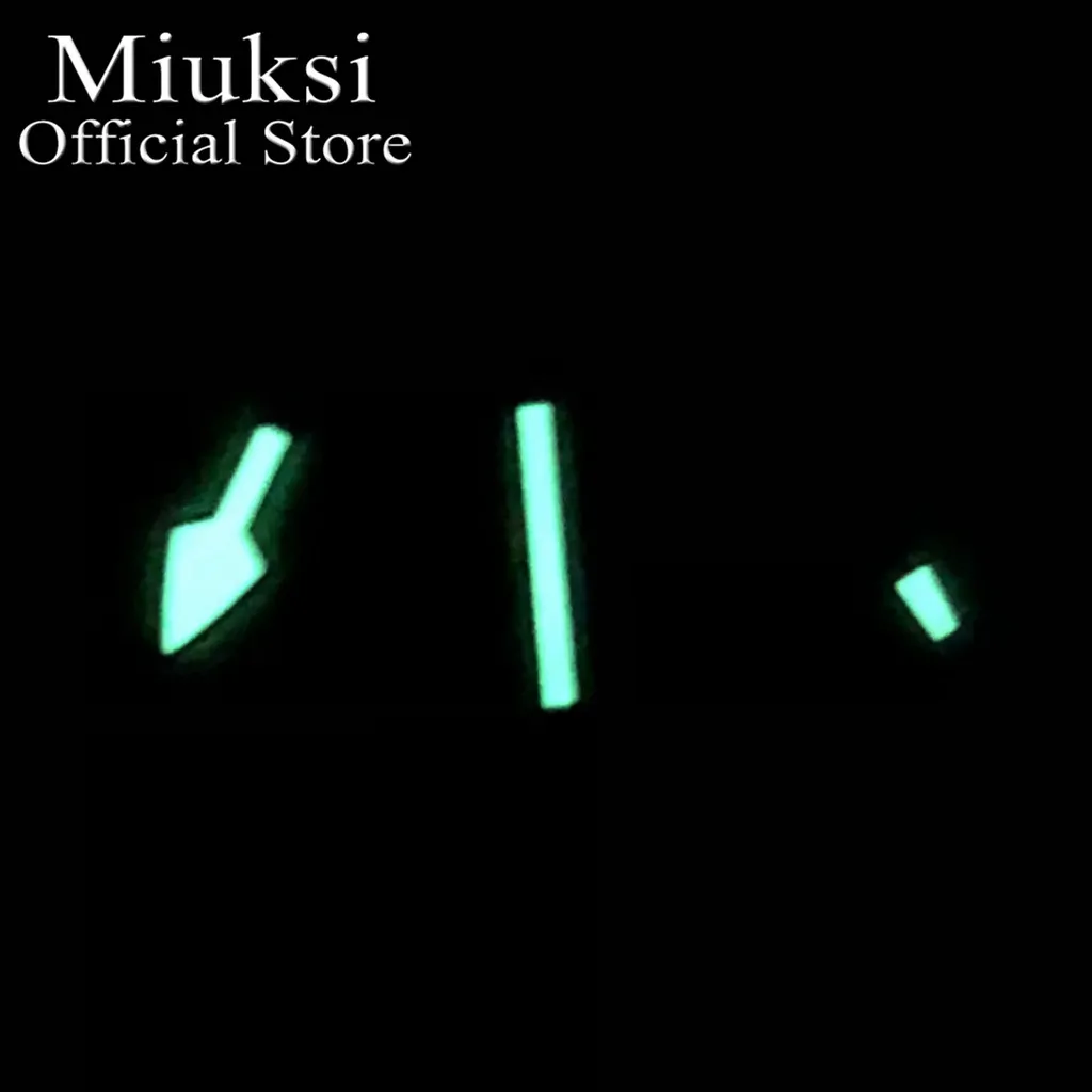 Miuksi silver watch hands green luminous hands fit NH35 NH36 ETA2824 PT5000 Miyota 8215 movement