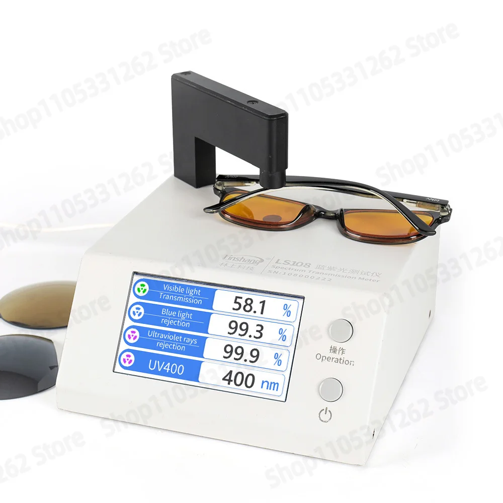 Linshang LS108 Blue Light Transmission Meter UV400 Tester for Glasses Lens Anti-Blue Light UV Rejection VLT Meter